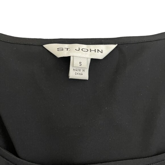 St. John Women's Silk Blend Black Sleeveless Blouse Top, Size S - Picture 2 of 6